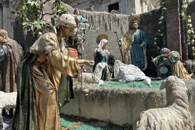 Nacimiento representa la Sagrada Familia en Iglesia de La Merced. Foto: Jos&eacute; Orozco
