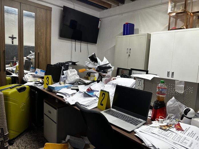 MP ejecutó cuatro diligencias de allanamiento en el municipio de Mixco. Foto La Hora: MP.