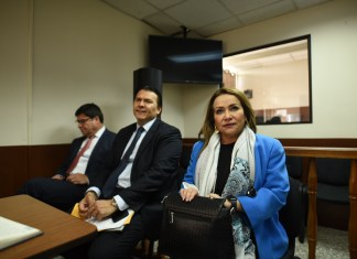 Los magistrados del TSE, Rafael Rojas, Gabriel Aguilera e Irma Elizabeth Palencia, en una audiencia en agosto de 2024. Foto La Hora: Fabricio Alonzo.