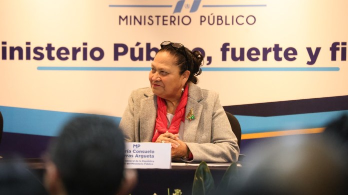 La fiscal general María Consuelo Porras culminará su segundo período al frente del MP el próximo 16 de mayo de 2026. Foto La Hora: MP.