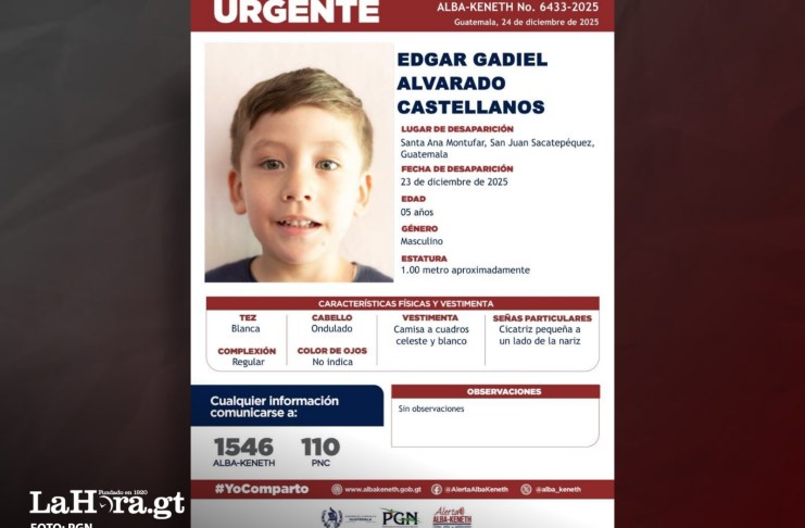 Edgar Gadiel Alvarado Castellanos, un menor desaparecido en San Juan Sacatepequez. Foto La Hora: PGN