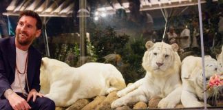 Messi en su visita a un centro de conservación animal tras su visita en la India. Foto La Hora: sayanmondal.official