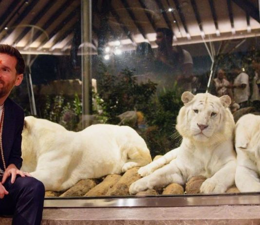 Messi en su visita a un centro de conservación animal tras su visita en la India. Foto La Hora: sayanmondal.official