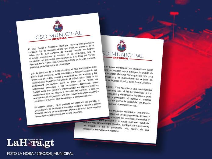 Municipal rechazó el comportamiento de un grupo de aficionados que invadió la cancha del Estadio El Trébol tras la final del Apertura 2025.
