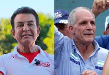 Candidato apoyado por Trump, retoma ventaja en el recuento electoral en Honduras Combo de fotografías de archivo de los candidatos presidenciales hondureños Salvador Nasralla (i) y Nasry Asfura (d), durante actos de campaña, en Tegucigalpa (Honduras). Foto: La Hora/ EFE/Gustavo Amador