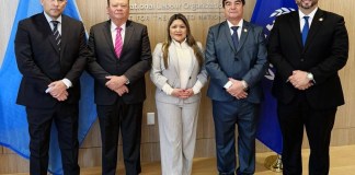 La visita de los magistrados Carlos Contreras, Jenny Alvarado Tení y Teódulo Cifuentes a Nueva York. Foto La Hora: OJ.