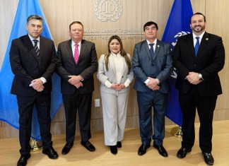 La visita de los magistrados Carlos Contreras, Jenny Alvarado Tení y Teódulo Cifuentes a Nueva York. Foto La Hora: OJ.