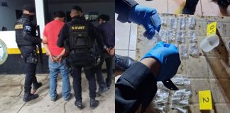 Capturas e ilícitos localizados tras operativo contra presuntos puntos de venta de droga en Petén. Foto La Hora: PNC