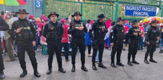 En los alrededores del estadio Cementos Progreso ya se realizan patrullajes de parte de la PNC. Foto La Hora: PNC
