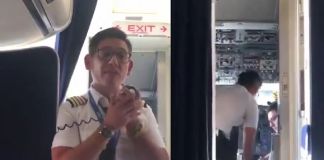 Piloto de aerolínea mexicana reteniendo un vuelo con dirección a Cancún en forma de respuesta. Foto La Hora: Captura de pantalla