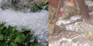 Caída de granizo registrada en Santa Catarina Pinula. Foto La Hora: Clima Guatemala