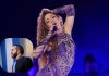 Archivo de Shakira en un concierto y Bukele durante discurso en El Salvador. Foto La Hora: X: Shakira/ Nayib Bukele