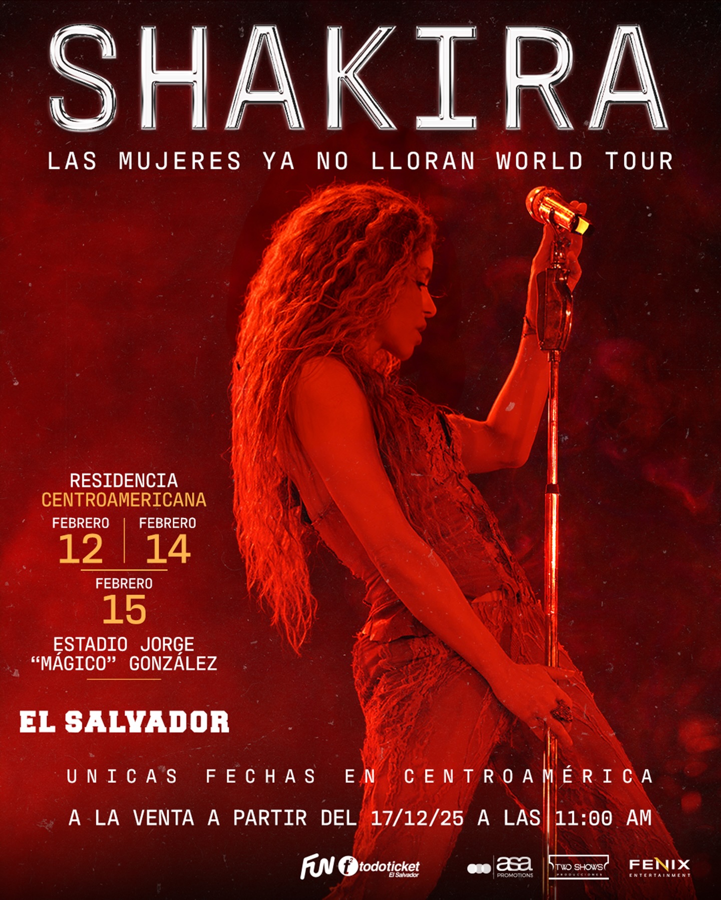 Shakira en El Salvador Foto ASA promotions. Foto La Hora: FB ASA Promotions