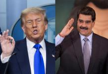 Combo de dos fotografías de archivo donde aparecen el presidente de Estados Unidos, Donald Trump (i), y el presidente de Venezuela, Nicolás Maduro. Foto: La Hora/ EFE/ Shawn Thew / Rayner Pena R /