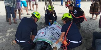 Localizan a menor de edad arrastrada por un alfaque en la playa del Tulate. Foto La Hora: ASONBOMD.