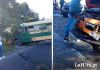 Bus de transporte extraurbano protagoniza accidente en Siquinalá, Escuintla