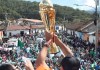 Antigua Guatemala celebra su bicampeonato en la ciudad colonial en donde fueron recibidos por una marea verde. Foto La Hora: Antigua GFC