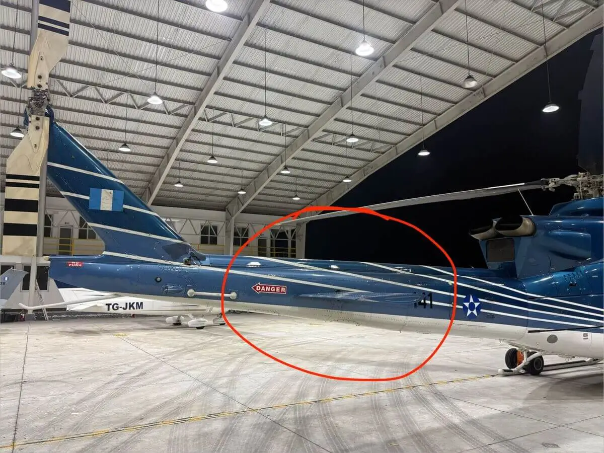 En imágenes: Así quedó el helicóptero del Estado atacado por grupos armados en Nahualá