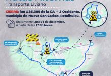 Provial ha informado de dos rutas alternas para vehículos livianos en el kilómetro 185.3 de la ruta CA-2 Occidente. Foto La Hora. CIV