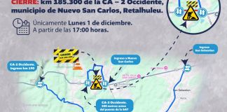 Provial ha informado de dos rutas alternas para vehículos livianos en el kilómetro 185.3 de la ruta CA-2 Occidente. Foto La Hora. CIV