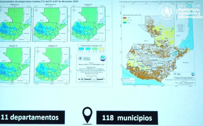 En el Occidente y Altiplano del país, se prevé un mayor descenso de temperatura que podrían afectar cultivos. Foto La Hora: captura de pantalla
