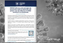 El Ministerio de Salud Pública y Asistencia Social (MSPAS) confirmó la detección del primer caso de influenza A H3N2 variante K en Guatemala.