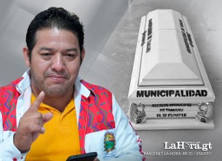 Carlos Chitay, alcalde de Tamahú, Alta Verapaz, está en el ojo público por la donación de cajas fúnebres rotuladas con varios mensajes.
