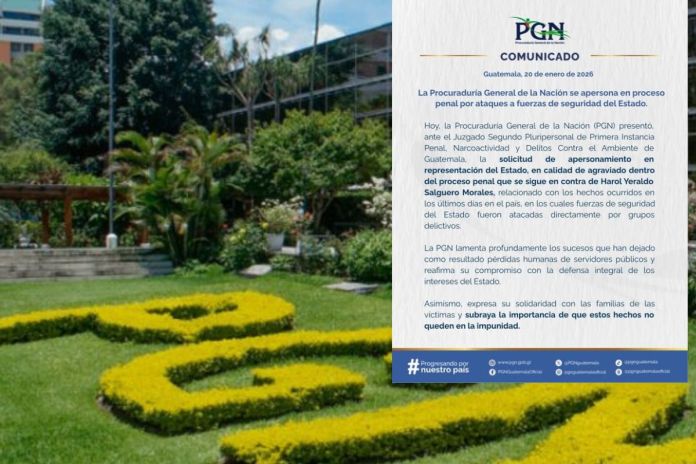 La PGN informó que se ha apersonado como representante del Estado en el proceso penal que se sigue contra Harol Yeraldo Salguero Morales, por su presunta vinculación en ataques contra la PNC. Foto La Hora: PGN