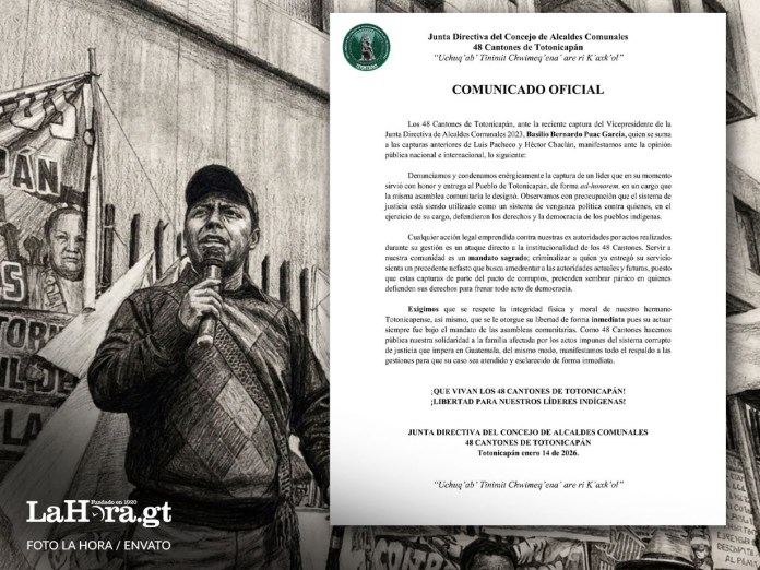 Comunicado oficial de 48 Cantones de Totonicapán en el que fija su postura tras la captura de Basilio Bernardo Puac García
