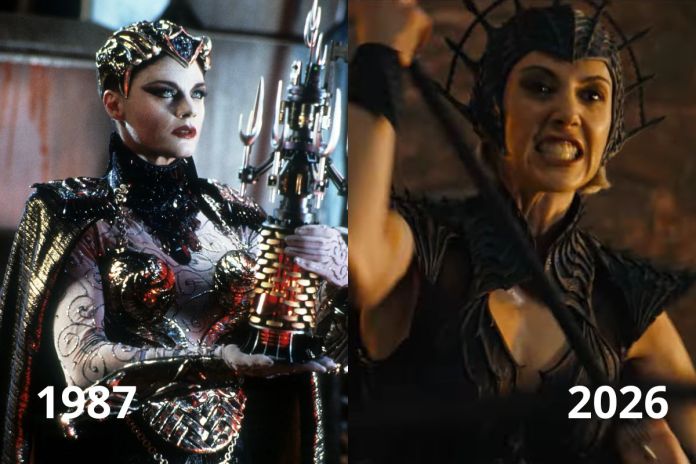 Comparación de caracterización de Evil-Lyn de los Amos del Universo de 1987 y 2026. Foto La Hora: Canon/ Sony 