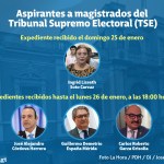 Aspirantes a Magistrados del Tribunal Supremo Electoral (TSE) al lunes 26 de enero. Foto La Hora: Alejandro Ramírez
