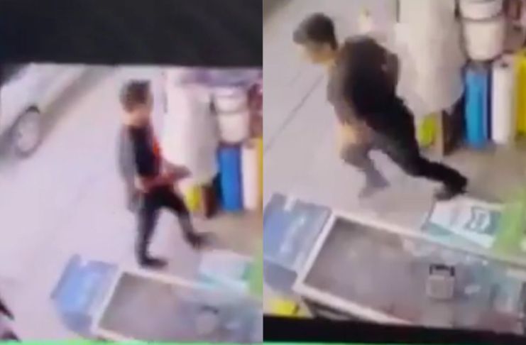 Imágenes de la cámara de seguridad que captó el ataque contra Edy Romero. Foto La Hora: Captura de pantalla