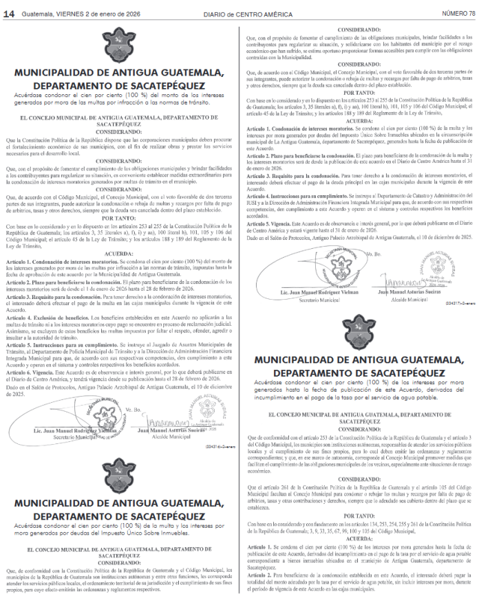 resoluciones municipalidad Antigua