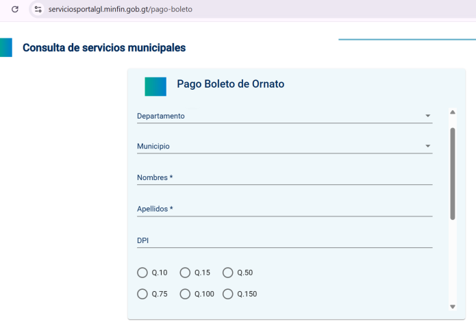 Minfin boleto de ornato