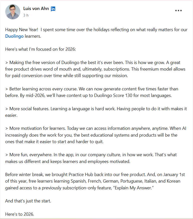 Captura de pantalla: Luis von Ahn vía Linkedin