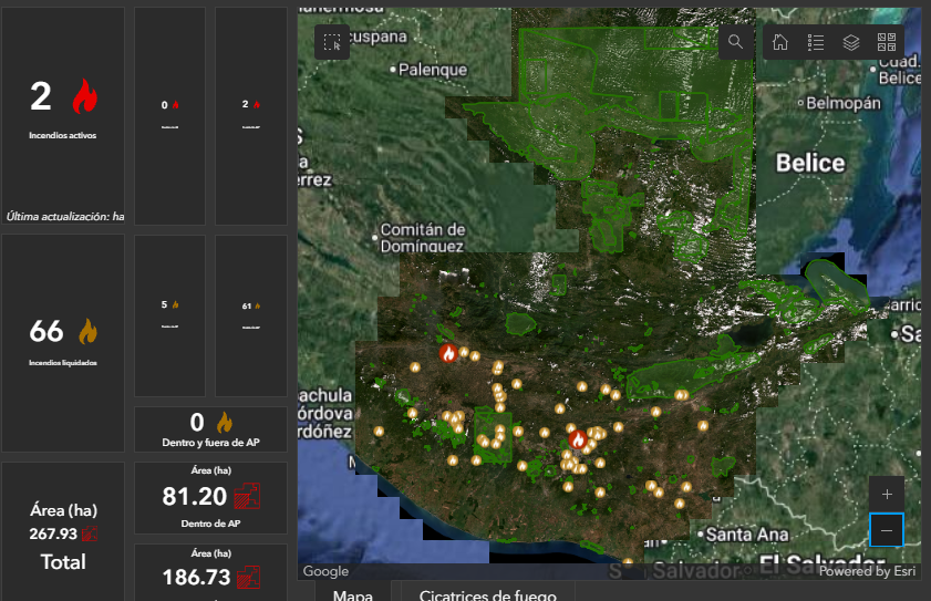 Sistema de monitoreo para incendios forestales. Foto: La Hora/Captura de pantalla.