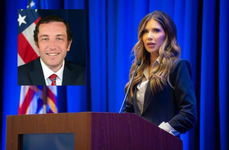 Charles Wall, nuevo subdirector de ICE y Secretaria de Seguridad Nacional, Kristi Noem. Foto La Hora: DHS