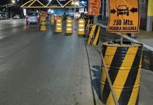 Desde las 9:00 de la noche de hoy hasta las 4:00 de la mañana del martes, se realizarán trabajos de fundición en el paso a desnivel, según lo informó la PMT de Santa Catarina Pinula. Foto La Hora: PMT Sta. Catarina Pinula