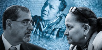 Cruce de señalamientos de Bernardo Arévalo y el Ministerio Público tras la detención de Basilio Puac García, exvicepresidente de 48 Cantones de Totonicapán. Foto La Hora: Francisco Altán