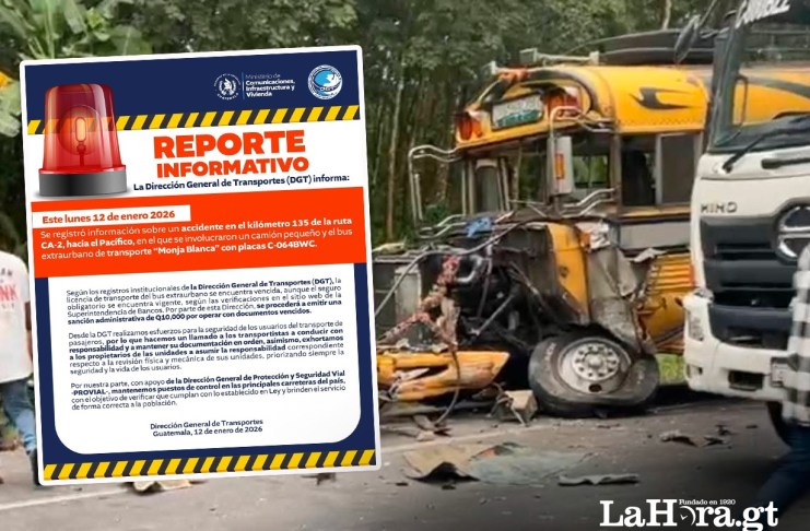 La Dirección General de Transportes indicó que procederá a emitir una sanción administrativa de Q10 mil.