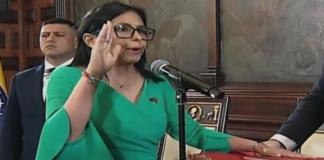 Rodríguez, juró como mandataria encargada del país, dos días después de la captura del gobernante Nicolás Maduro y su esposa, la diputada Cilia Flores, por parte de fuerzas estadounidenses en medio de una serie de ataques en Caracas y tres estados cercanos. Foto: La Hora/ EFE/ VTV /