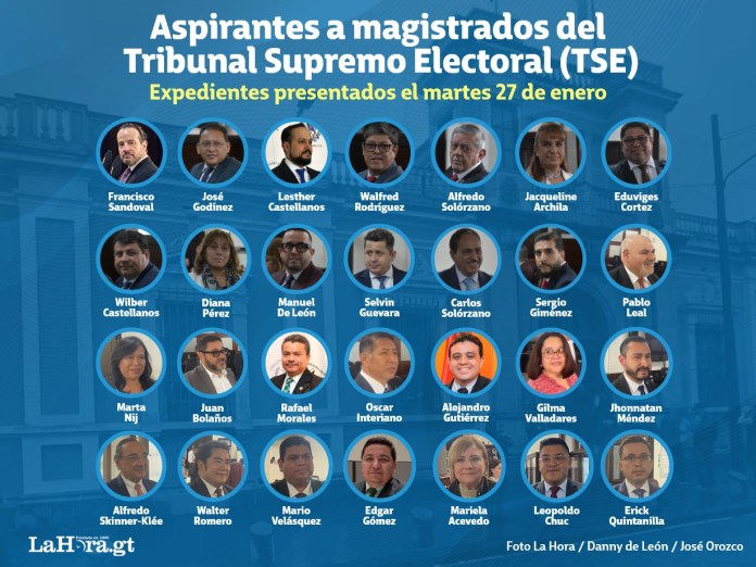 Expedientes presentados por aspirantes al Tribunal Supremo Electoral (TSE) el martes 27 de enero. Foto La Hora: Alejandro Ramírez