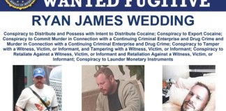 El fugitivo más buscado de los diez, Ryan Wedding, ha sido arrestado en México y traído de regreso a los Estados Unidos. Foto: FBI
