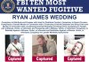 El fugitivo más buscado de los diez, Ryan Wedding, ha sido arrestado en México y traído de regreso a los Estados Unidos. Foto: FBI