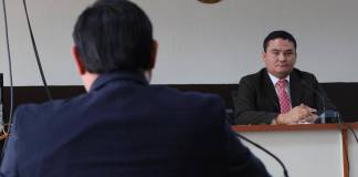 El juez Fredy Orellana fue recusado por el mandatario judicial del presidente Bernardo Arévalo por tener denuncias de este en su contra. Foto La Hora: Daniel Ramírez