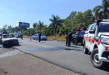 Automóvil se incendia en el Km 56 de la Autopista Palín-Escuintla Cortocircuito habría provocado incendio de automóvil en la CA-9 Sur. Foto La Hora: CVB.