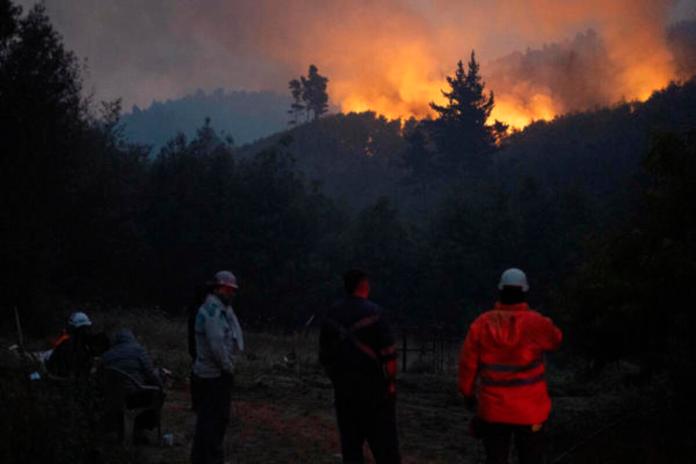 Incendio: Región de Ñuble y Biobío sufre graves daños por incendios forestales. Foto: La Hora/ EFE/ Adriana Thomasa