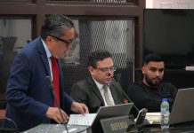 El Tribunal de Mayor Riesgo B inició el juicio en contra de Kevin Rivas Cordón, acusado de dar muerte a su prima, Litzy Cordón. Foto La Hora: Sergio Osegueda