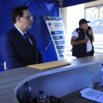 El ministro de Gobernación, Marco Antonio Villeda, acudió personalmente al MP para presentar la denuncia contra el alcalde de Moyuta, Jutiapa. Foto La Hora: Mingob