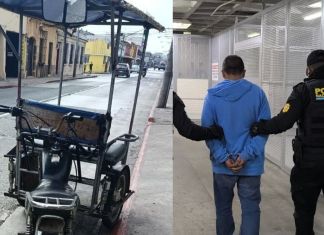 Motataxista capturado por presuntamente robar un celular en la zona 1 capitalina. Foto La Hora: PNC